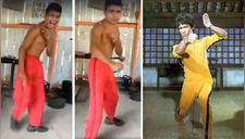 Facebook: Joven peleador muestra su peculiar entrenamiento imitando a Bruce Lee (VIDEO)