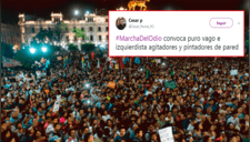 #MarchaDelOdio: Tuiteros hacen tendencia polémico hashtag y lanzan duros calificativos contra manifestantes