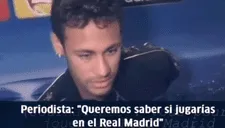Periodista pregunta a Neymar si jugaría por el Real Madrid y él responde contundentemente  (VIDEO)