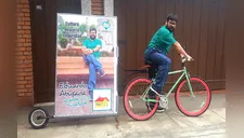 Candidato a la alcaldía a bordo de una bicicleta sorprende con campaña de bajo presupuesto [FOTOS]