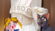 Su mejor amiga decide casarse y ella le diseña un hermoso vestido de Sailor Moon [FOTOS] 