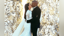  Kim Kardashian revela fotos inéditas de su boda de ensueño; su vestido fue majestuoso 
