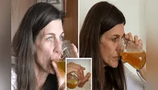 Ella lleva 4 años bebiendo su orina y afirma que es saludable; incluso se lava con ella [FOTOS] 