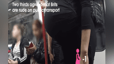  Embarazada busca asiento en tren y nula reacción de pasajeros indignó a todos [VIDEO] 