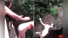 Joven lanza a su amiga desde un puente de 20 metros y las consecuencias son increíbles [VIDEO] [FOTO]