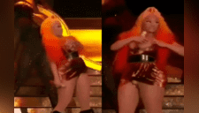 Nicki Minaj sufre incidente con vestuario y enseña de más en pleno concierto [VIDEO]