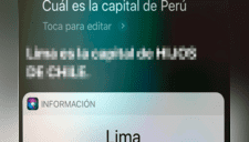 Muestran su enojo con Siri y Chile por ofensiva respuesta cuando se pregunta por la capital de Perú [VIDEO]