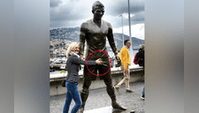 Estatua de Cristiano Ronaldo atrae la picardía de mujeres tras presumir “enorme” bulto [FOTOS] 