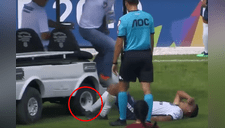 Carrito de cuerpo médico aplastó el pie de futbolista que iban a auxiliar [VIDEO]