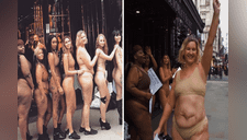 Mujeres protestan en tanga contra “Victoria’s Secret” y exigen diversidad en sus tallas [FOTOS] 