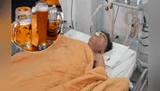 Médicos salvan la vida a paciente tras utilizar 15 latas de cerveza [FOTO]
