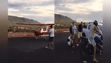 Una avioneta golpeó a un hombre que grababa su despegue y ha impactado a todos [VIDEO]