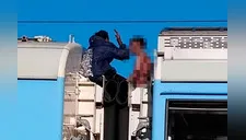 Dos jóvenes se electrocutan por viajar sobre techo del tren [VIDEO]