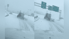Camión derrapa sobre una autopista cubierta de nieve al mismo estilo de "Rápidos y Furiosos" [VIDEO]