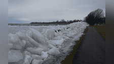 Se formó un "tsunami" con bloques de hielo en el Río Niágara y alarmó a miles de personas [VIDEO] 