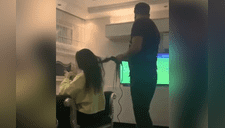 Chico plancha el cabello de su novia mientras ve fútbol y casi la deja calva [VIDEO] 