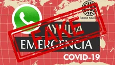 WhatsApp: ¡Cuidado! Bono de US$2200 del Banco Mundial por el coronavirus es falso