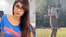 Mia Khalifa usa su mascarilla para recoger las heces de su perro y se la vuelve a poner (VIDEO)