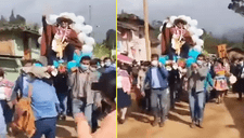 Congresista de AP es llevado en un anda por simpatizantes de Huancavelica y causa indignación (VIDEO)