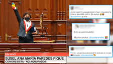Susel Paredes juramentó como congresista con bandera LGBTI y usuarios elogian su accionar