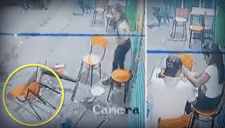 Mujer agarra a sillazos a hombre que la agrede en la calle y se hace viral
