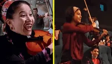 Joven violinista toca "El homble alaña" en cine de Bolivia