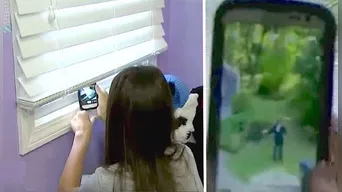 Ella tomó fotos a un extraño mientras estaba sola en casa, el vídeo la salvó