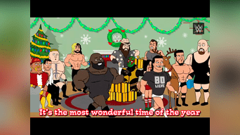 Saludos por Navidad de los luchadores de la WWE animado.