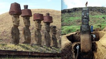 El nombre completo de las estatuas es Moai Aringa Ora. 