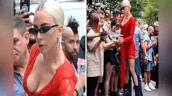 Lady Gaga presumió cuerpo de infarto en ceñido vestido rojo. 