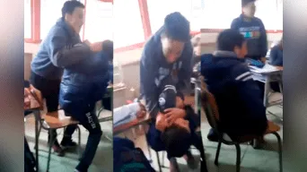 Menor fue agredido en salón de clases, y compañeros, lejos de defenderlo, se ríen mientras observan la escena.