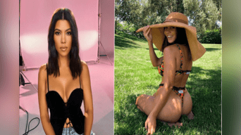 La hermana de Kim Kardashian dejó ver demás con ajustado top.