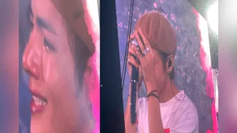 V de BTS desconcetó a sus fanáticos cuando empezó a llorar en medio de un concierto