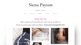 Siena Payton espera recibir al menos cien mil dólares.
