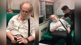 Anciano intentó usar peculiar estrategia para que no lo saquen de tren 