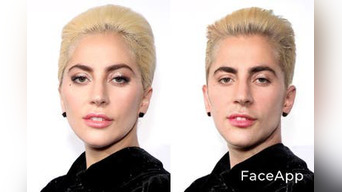 Lady Gaga cambio de género en FaceApp.