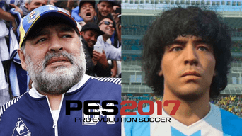 Diego Armando Maradona se enfrentó a Konami por el supuesto uso de su imagen sin autorización para el videojuego PES 2017./Fuente: Composición.