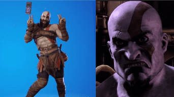 Algunos jugadores se han indignado ante los bailes y poses que puede hacer la skin de Kratos en Fortnite, con justificaciones cada vez más ridículas y ofensivas./Fuente: Composición.