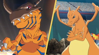 Pokémon y Digimon fusionados en un crossover de Charizard y Greymon