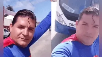 Superman brasileño resulta herido tras intentar detener un bus.