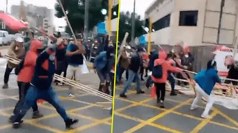 Grupo ‘La Resistencia’ agredió a simpatizantes de Perú Libre a las afueras del JNE.