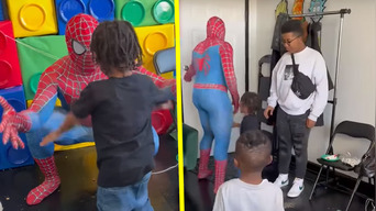 Hombre ahorra para comprarse disfraz de SpiderMan y sorprender a su hijo en su cumpleaños / Composición: Captura Youtube