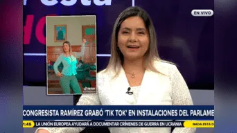 Tania Ramírez dice que volvería a grabar Tiktok en el Congreso. Foto: captura RPP/TikTok