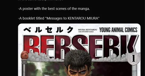 El autor de Hajime no Ippo leyó el último capítulo de Berserk y da  conmovedor mensaje a fans