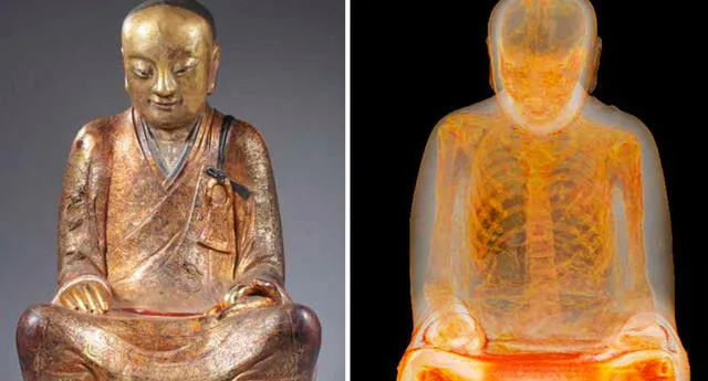 Una terrible tradición budista es descubierta por la tomografía a esta estatua