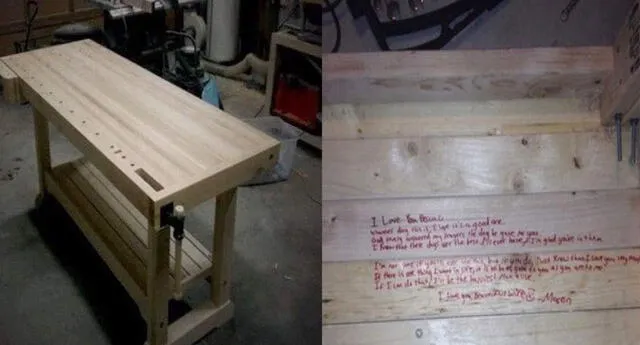 Antes de morir, un hombre dejó un conmovedor mensaje debajo de una mesa
