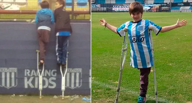 El niño que prestó muleta su amigo para ver el fútbol recibió una gran noticia