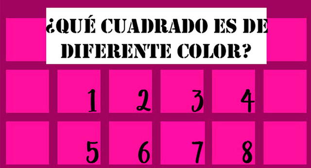 ¿Eres capaz de descubrir qué cuadrado es de diferente color? 