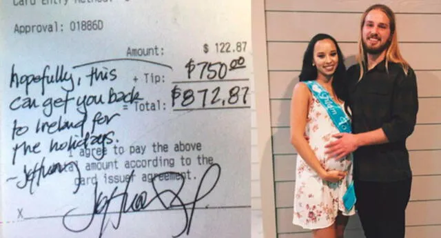 Cliente dejó US$750 de propina a mozo para que pueda viajar a visitar a su familia