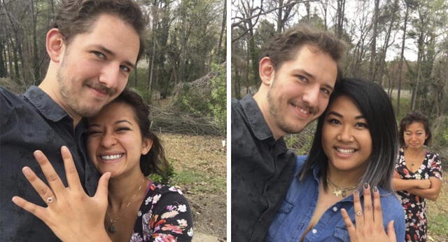 Se tomó una selfie con una desconocida, su pareja estaba atrás, la razón es viral